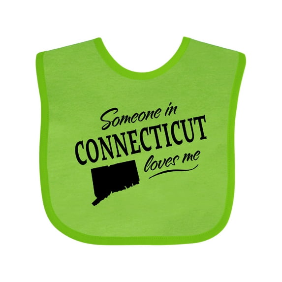Inktastic Someone in Connecticut Loves Me Boys or Girls Baby Bib