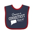 thumbnail image 1 of Inktastic Someone in Connecticut Loves Me Boys or Girls Baby Bib, 1 of 4