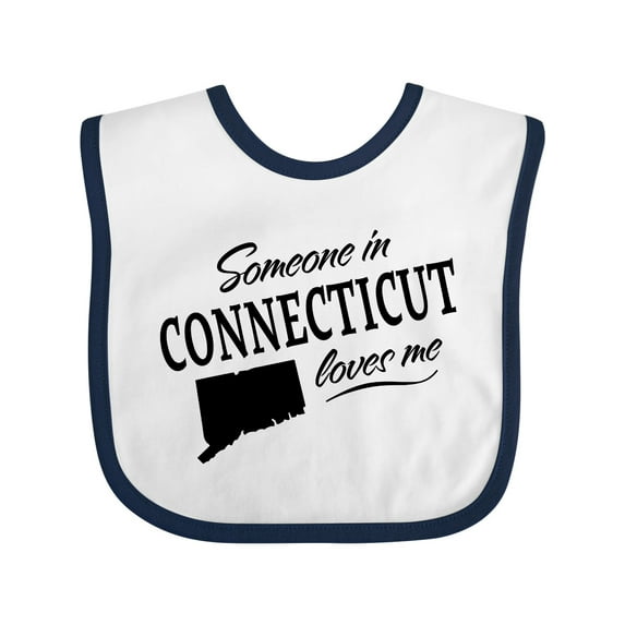 Inktastic Someone in Connecticut Loves Me Boys or Girls Baby Bib