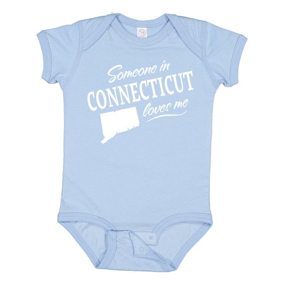 Inktastic Someone in Connecticut Loves Me Boys or Girls Baby Bodysuit