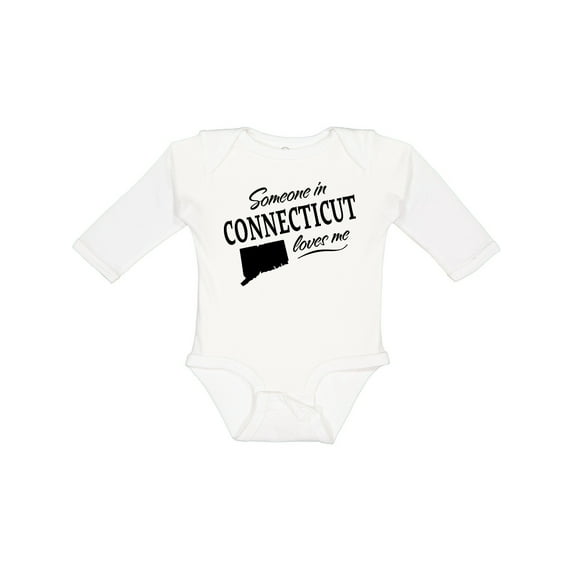 Inktastic Someone in Connecticut Loves Me Boys or Girls Long Sleeve Baby Bodysuit