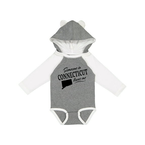 Inktastic Someone in Connecticut Loves Me Boys or Girls Long Sleeve Baby Bodysuit