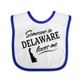 thumbnail image 1 of Inktastic Someone in Delaware Loves Me Boys or Girls Baby Bib, 1 of 4