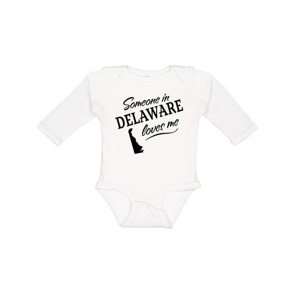 Inktastic Someone in Delaware Loves Me Boys or Girls Long Sleeve Baby Bodysuit