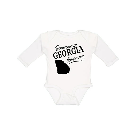Inktastic Someone in Georgia Loves Me Boys or Girls Long Sleeve Baby Bodysuit