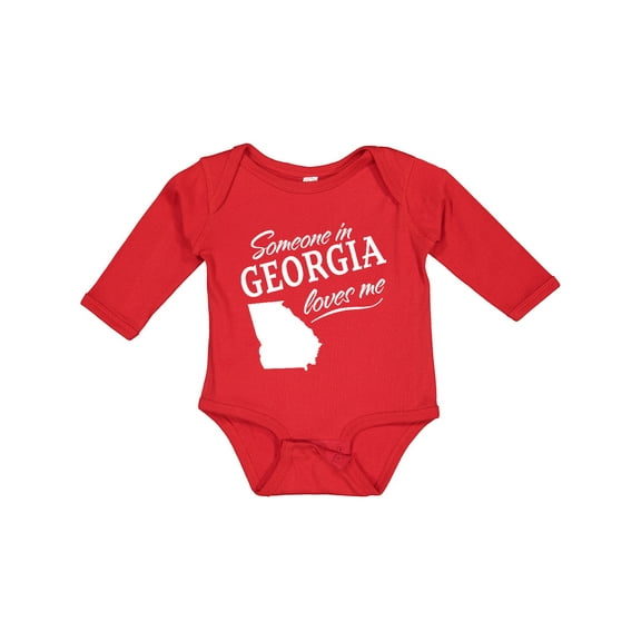 Inktastic Someone in Georgia Loves Me Boys or Girls Long Sleeve Baby Bodysuit