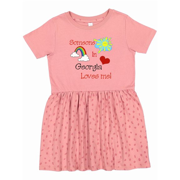 Inktastic Someone in Georgia Loves Me Girls Toddler Dress