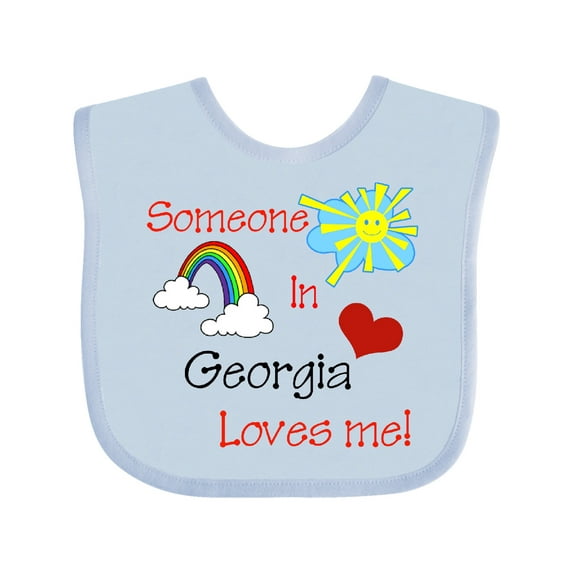 Inktastic Someone in Georgia loves me Boys or Girls Baby Bib