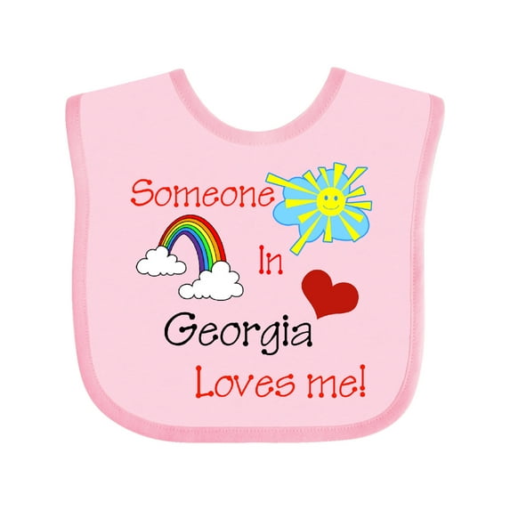 Inktastic Someone in Georgia loves me Boys or Girls Baby Bib