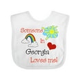 thumbnail image 1 of Inktastic Someone in Georgia loves me Boys or Girls Baby Bib, 1 of 4