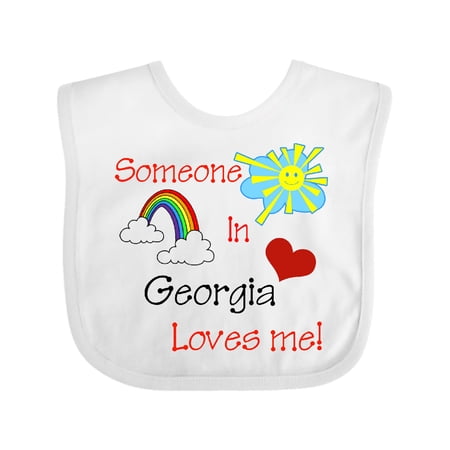 Inktastic Someone in Georgia loves me Boys or Girls Baby Bib