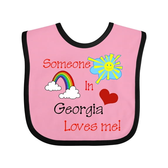 Inktastic Someone in Georgia loves me Boys or Girls Baby Bib