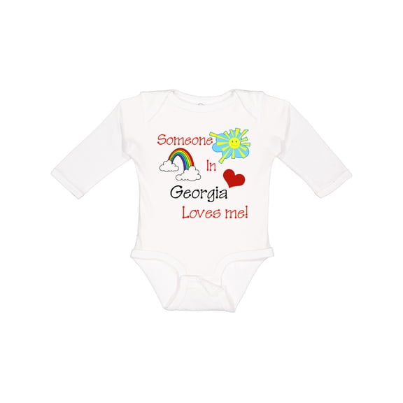 Inktastic Someone in Georgia loves me Boys or Girls Long Sleeve Baby Bodysuit