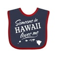 thumbnail image 1 of Inktastic Someone in Hawaii Loves Me Boys or Girls Baby Bib, 1 of 4