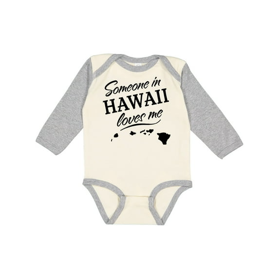 Inktastic Someone in Hawaii Loves Me Boys or Girls Long Sleeve Baby Bodysuit
