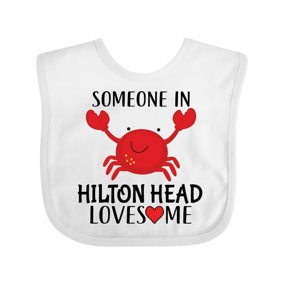 Inktastic Someone in Hilton Head Loves Me Boys or Girls Baby Bib