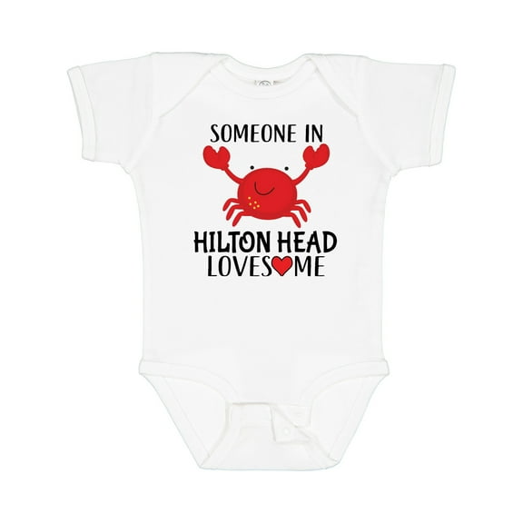 Inktastic Someone in Hilton Head Loves Me Boys or Girls Baby Bodysuit