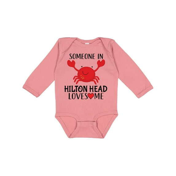 Inktastic Someone in Hilton Head Loves Me Boys or Girls Long Sleeve Baby Bodysuit