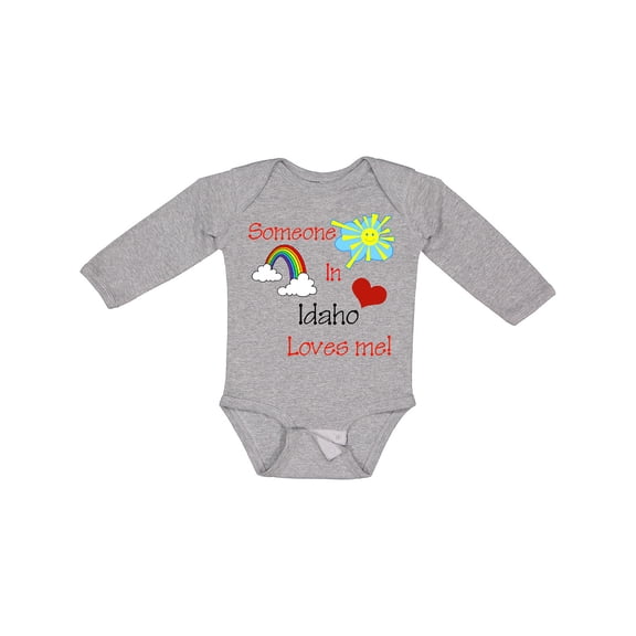 Inktastic Someone in Idaho Loves Me Boys or Girls Long Sleeve Baby Bodysuit