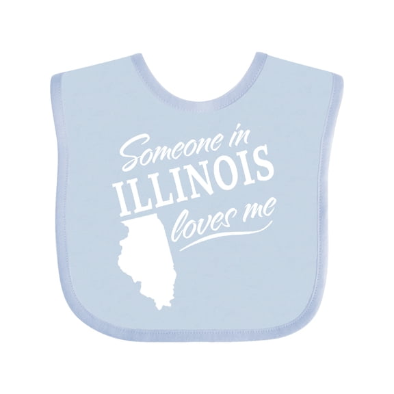 Inktastic Someone in Illinois Loves Me Boys or Girls Baby Bib