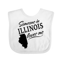 Inktastic Someone in Illinois Loves Me Boys or Girls Baby Bib