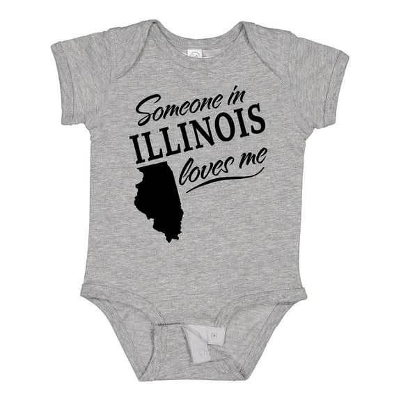 Inktastic Someone in Illinois Loves Me Boys or Girls Baby Bodysuit