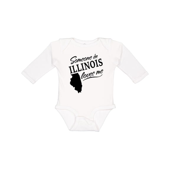Inktastic Someone in Illinois Loves Me Boys or Girls Long Sleeve Baby Bodysuit