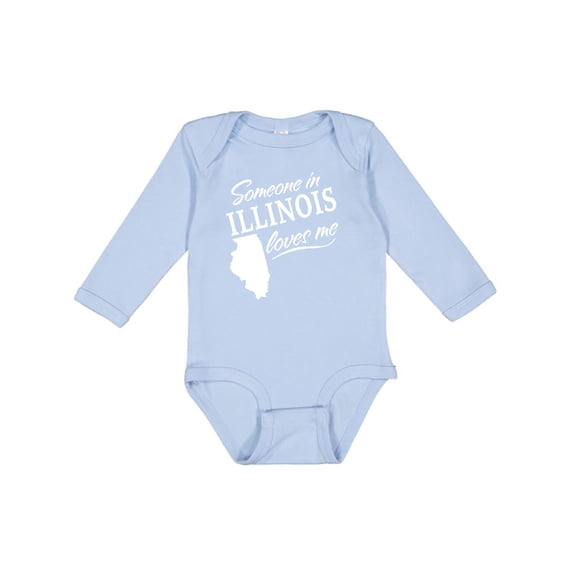 Inktastic Someone in Illinois Loves Me Boys or Girls Long Sleeve Baby Bodysuit