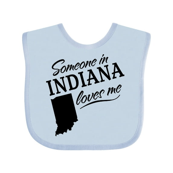 Inktastic Someone in Indiana Loves Me Boys or Girls Baby Bib