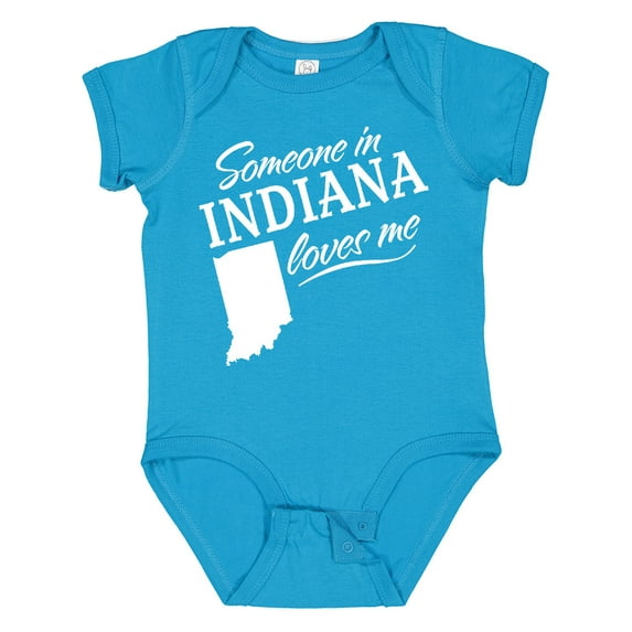 Inktastic Someone in Indiana Loves Me Boys or Girls Baby Bodysuit