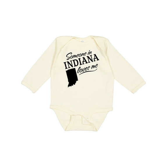 Inktastic Someone in Indiana Loves Me Boys or Girls Long Sleeve Baby Bodysuit