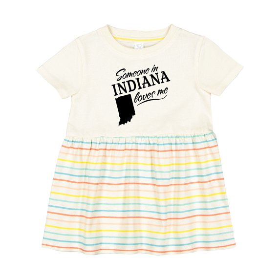 Inktastic Someone in Indiana Loves Me Girls Baby Dress