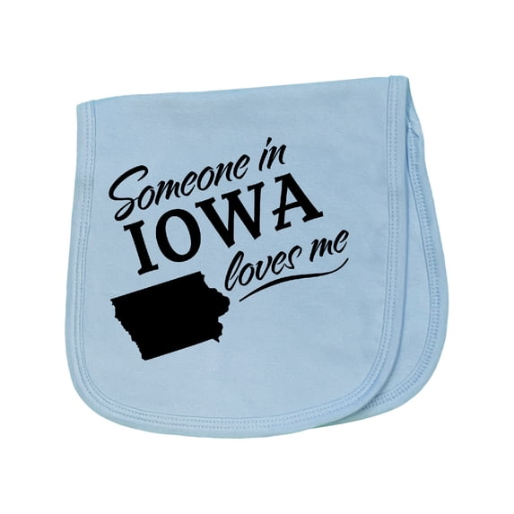 Inktastic Someone in Iowa Loves Me Baby Burp Cloth