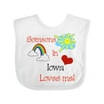 thumbnail image 1 of Inktastic Someone in Iowa Loves Me Boys or Girls Baby Bib, 1 of 4
