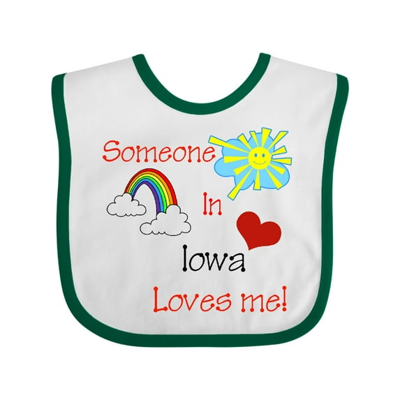 Inktastic Someone in Iowa Loves Me Boys or Girls Baby Bib