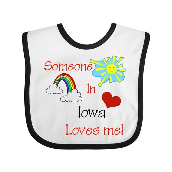 Inktastic Someone in Iowa Loves Me Boys or Girls Baby Bib