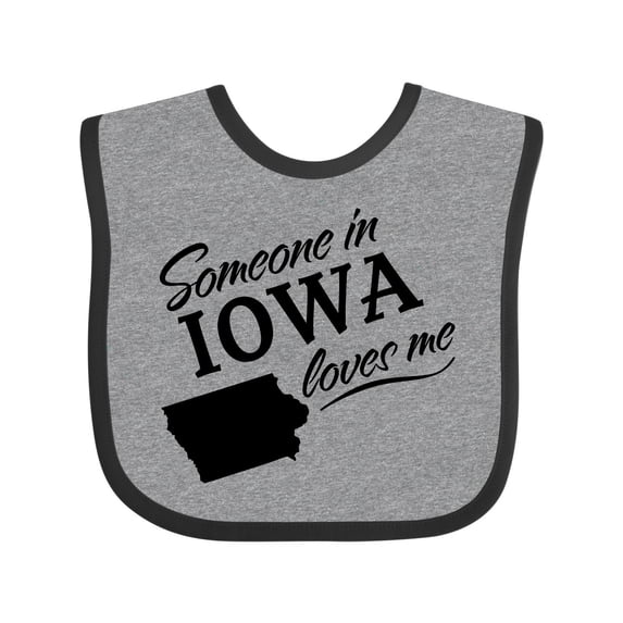 Inktastic Someone in Iowa Loves Me Boys or Girls Baby Bib