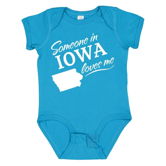 Inktastic Someone in Iowa Loves Me Boys or Girls Baby Bodysuit