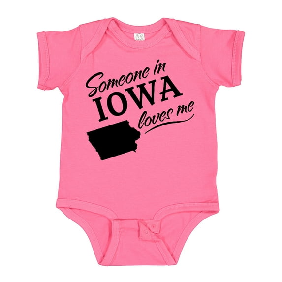 Inktastic Someone in Iowa Loves Me Boys or Girls Baby Bodysuit