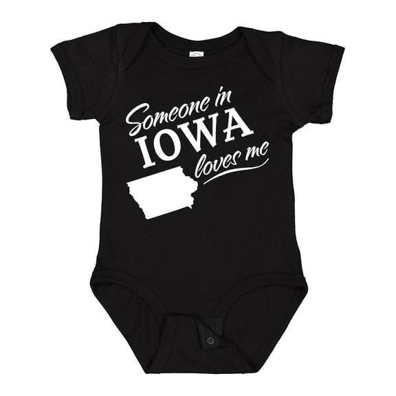 Inktastic Someone in Iowa Loves Me Boys or Girls Baby Bodysuit