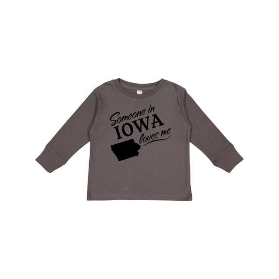 Inktastic Someone in Iowa Loves Me Boys or Girls Long Sleeve Toddler T-Shirt