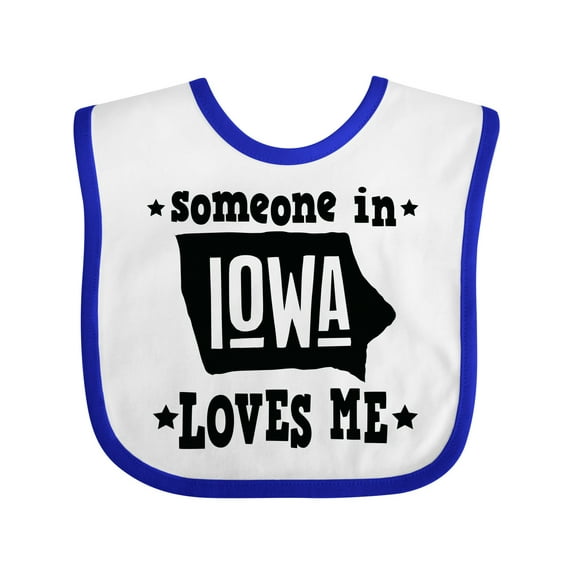 Inktastic Someone in Iowa Loves Me Souvenir Boys or Girls Baby Bib