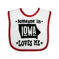 thumbnail image 1 of Inktastic Someone in Iowa Loves Me Souvenir Boys or Girls Baby Bib, 1 of 4