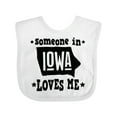 thumbnail image 1 of Inktastic Someone in Iowa Loves Me Souvenir Boys or Girls Baby Bib, 1 of 4