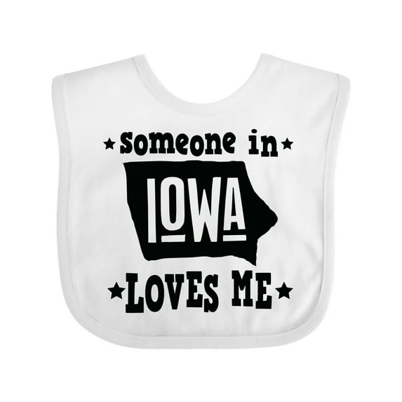 Inktastic Someone in Iowa Loves Me Souvenir Boys or Girls Baby Bib