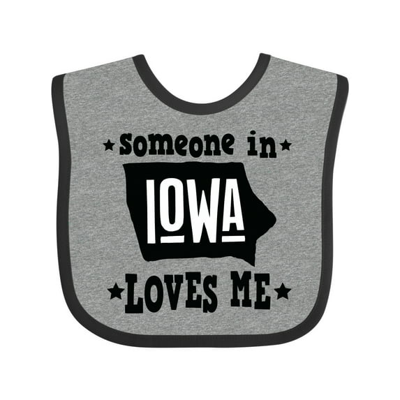 Inktastic Someone in Iowa Loves Me Souvenir Boys or Girls Baby Bib
