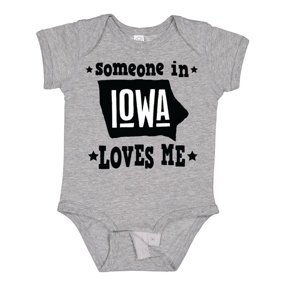 Inktastic Someone in Iowa Loves Me Souvenir Boys or Girls Baby Bodysuit
