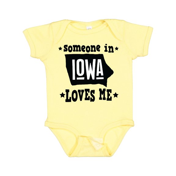 Inktastic Someone in Iowa Loves Me Souvenir Boys or Girls Baby Bodysuit
