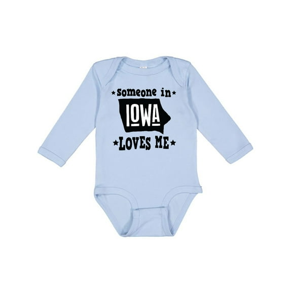 Inktastic Someone in Iowa Loves Me Souvenir Boys or Girls Long Sleeve Baby Bodysuit