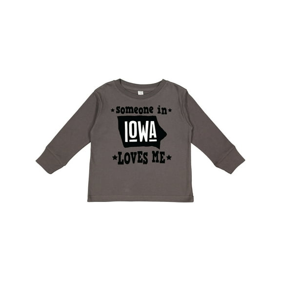 Inktastic Someone in Iowa Loves Me Souvenir Boys or Girls Long Sleeve Toddler T-Shirt